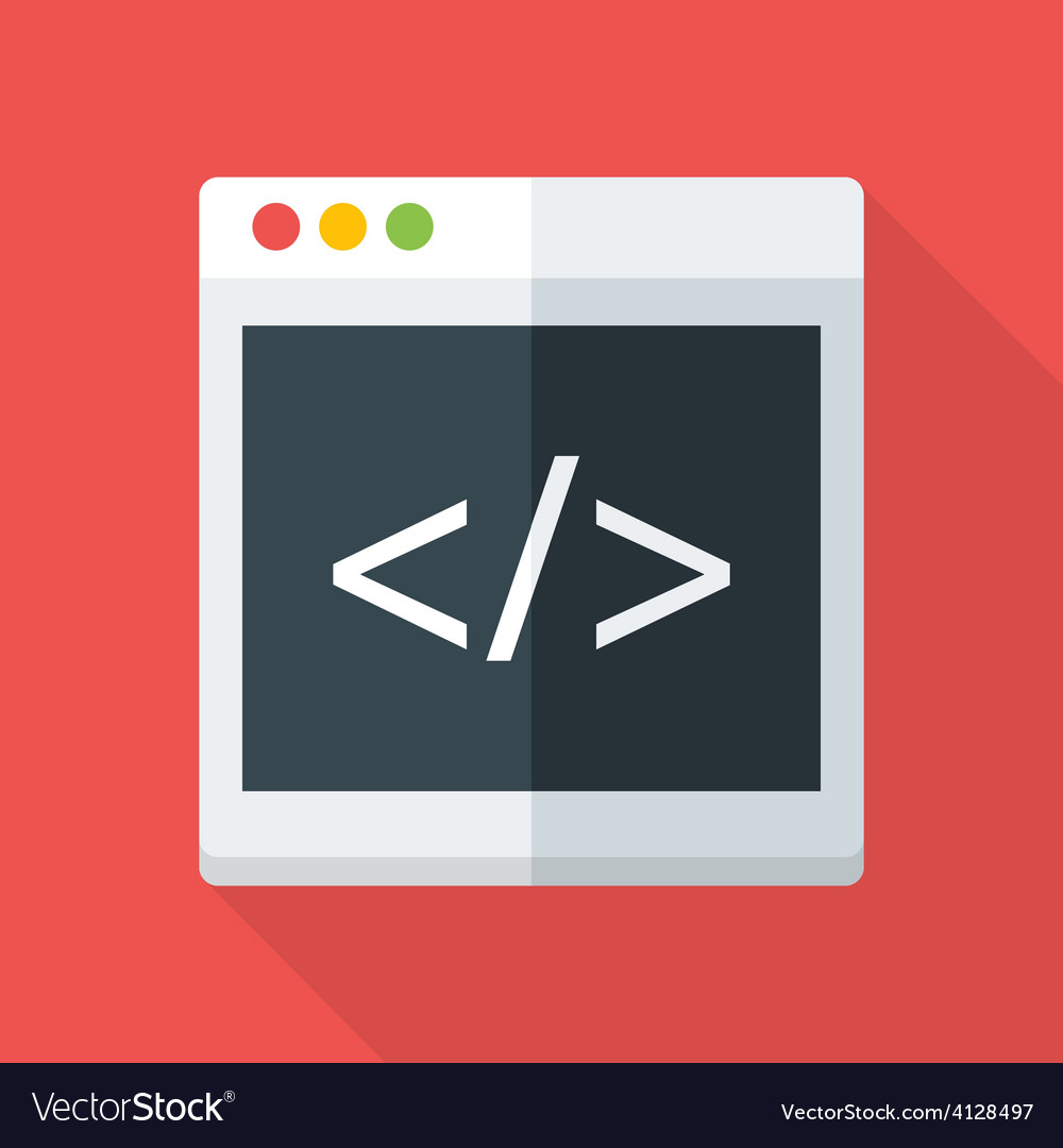 Code Website Icons Flat Style