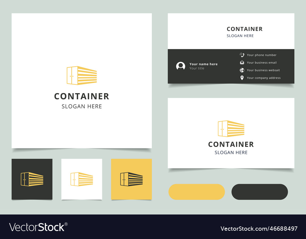 Container logo design with editable slogan vector image Container logo design with editable slogan