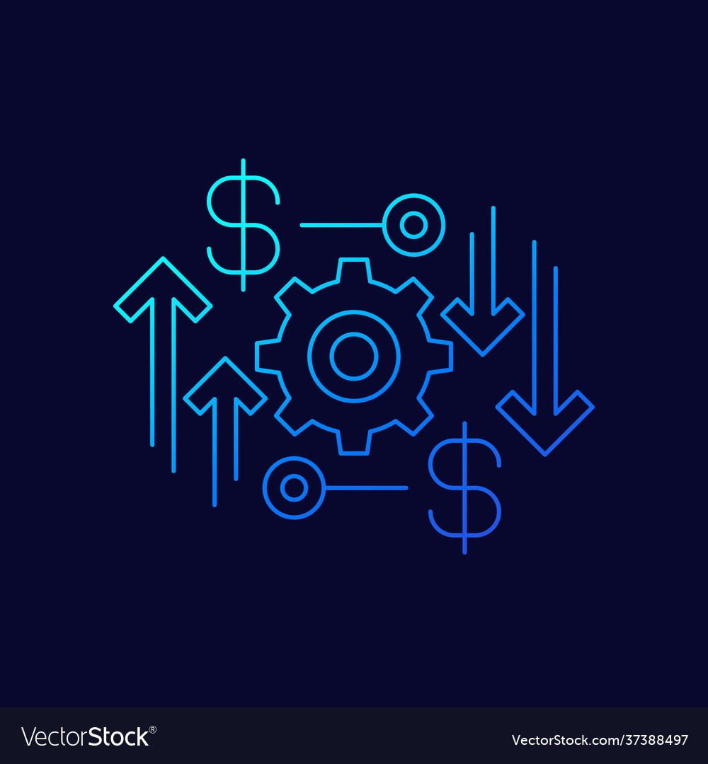 Cost effective financial linear icon Royalty Free Vector