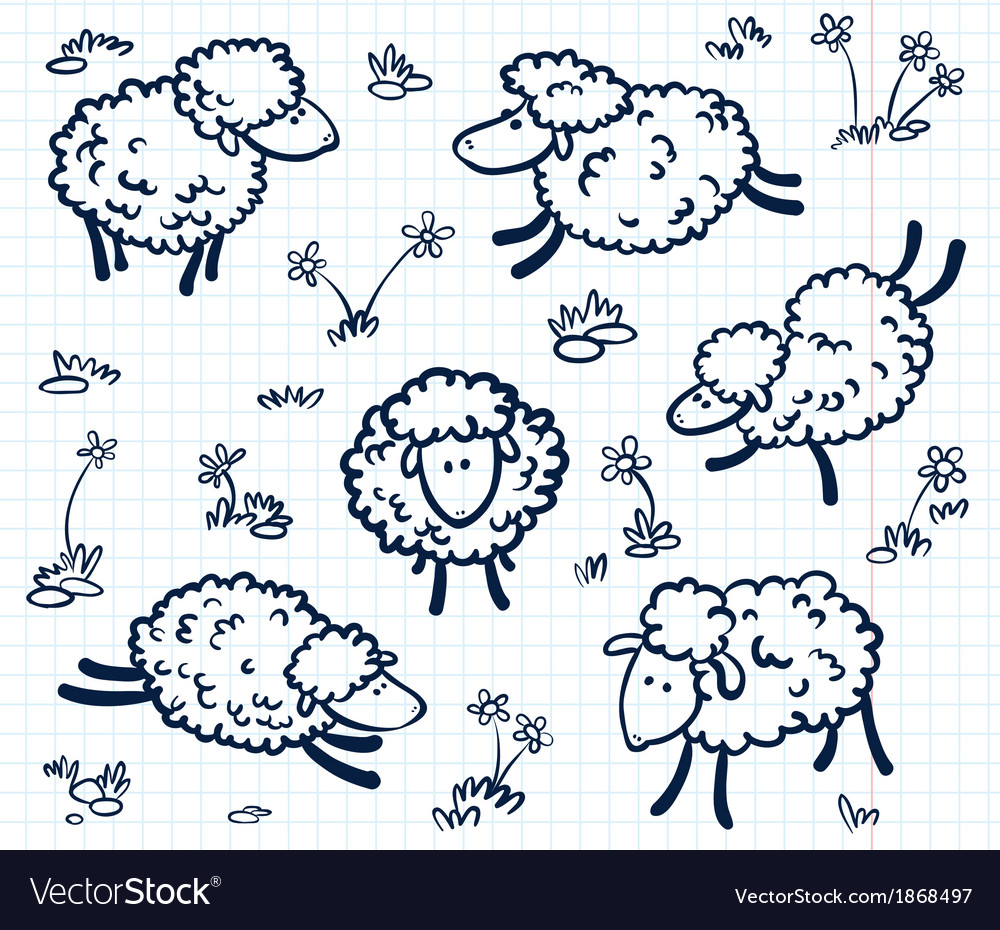 Doodle with sheeps