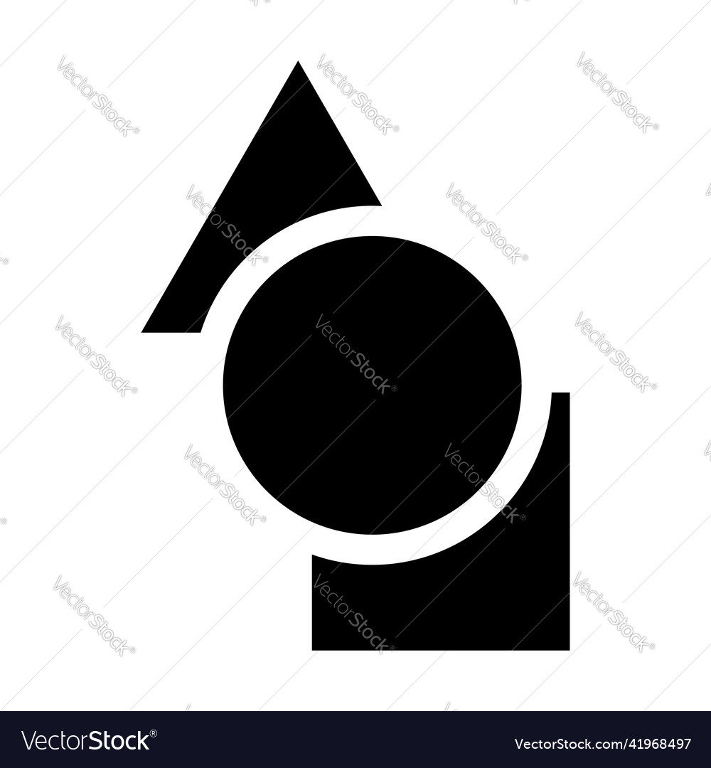 Geometric icon logo shape with overlapping circle