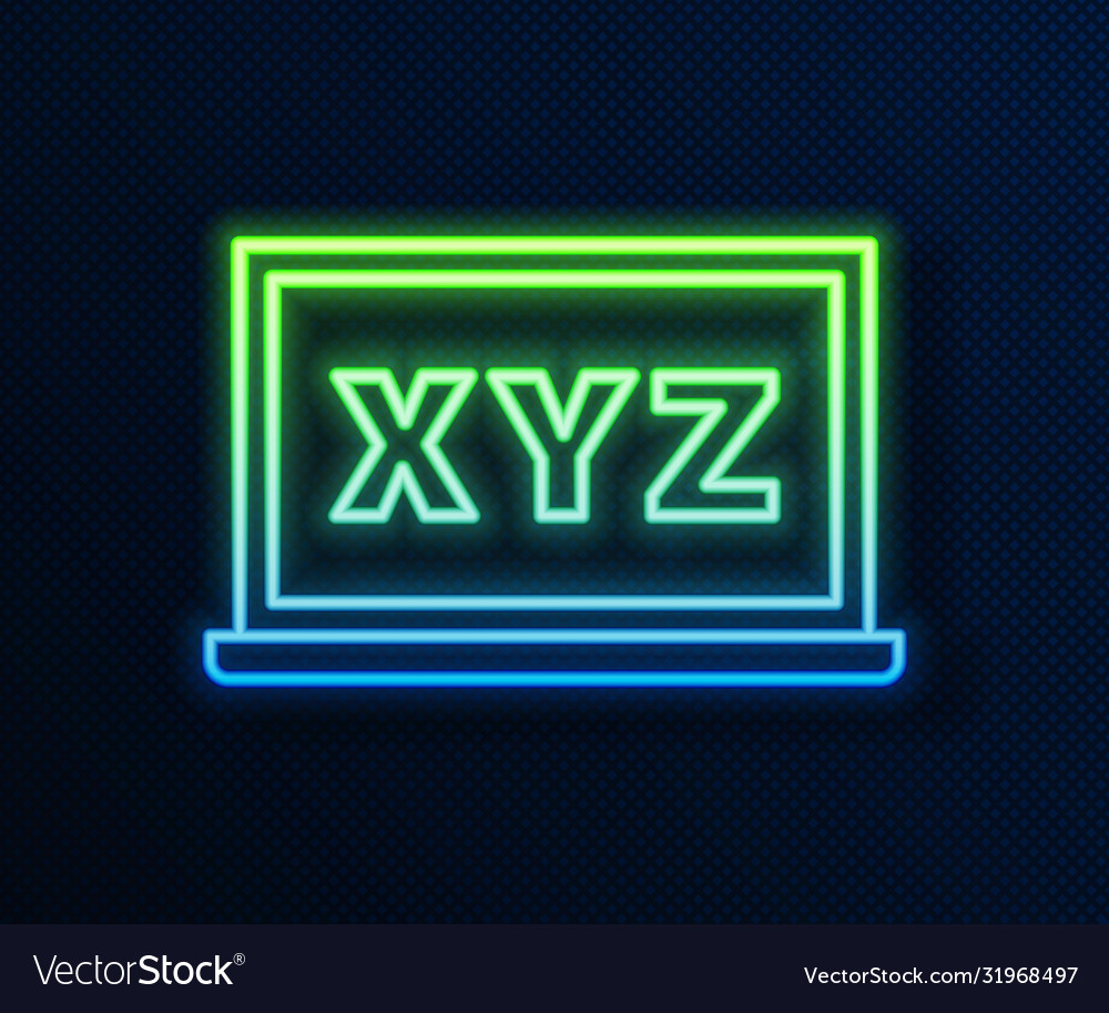 Glowing neon line xyz coordinate system vector image Glowing neon line xyz coordinate system