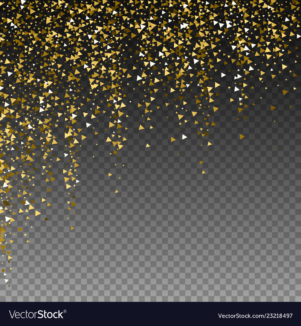 Gold triangles luxury sparkling confetti scattere Vector Image