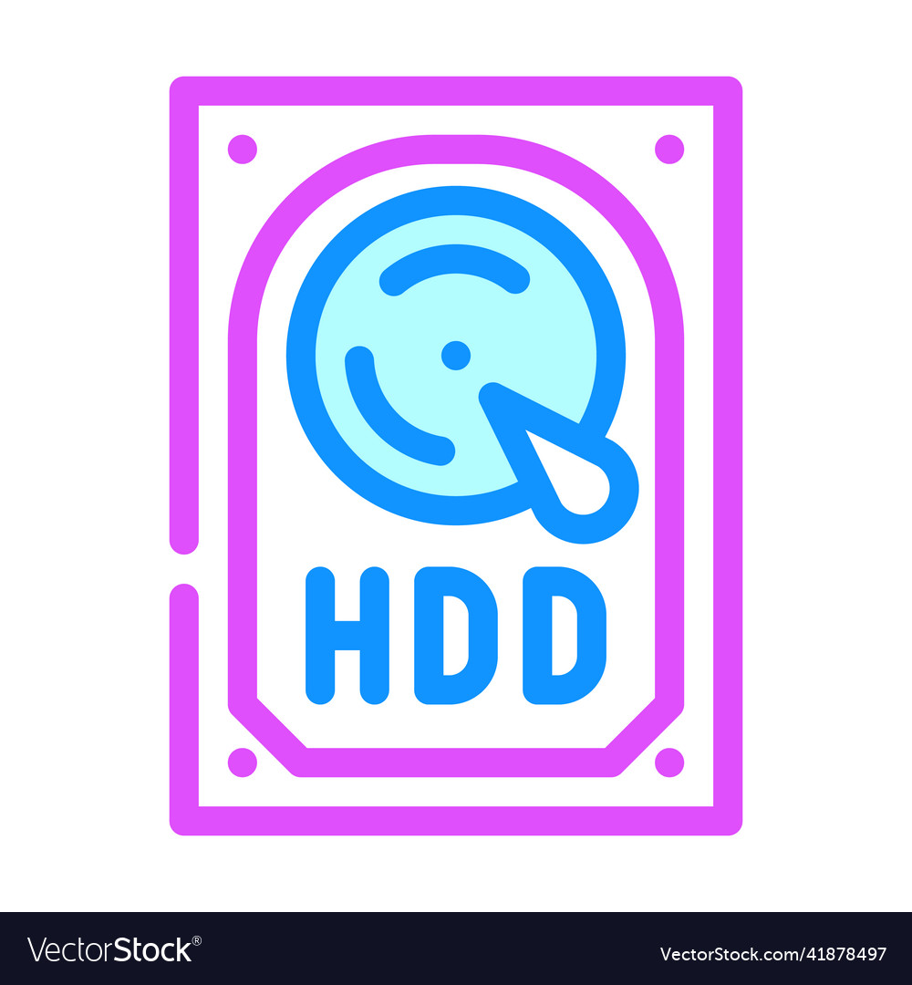 Hdd computer part color icon vector image Hdd computer part color icon