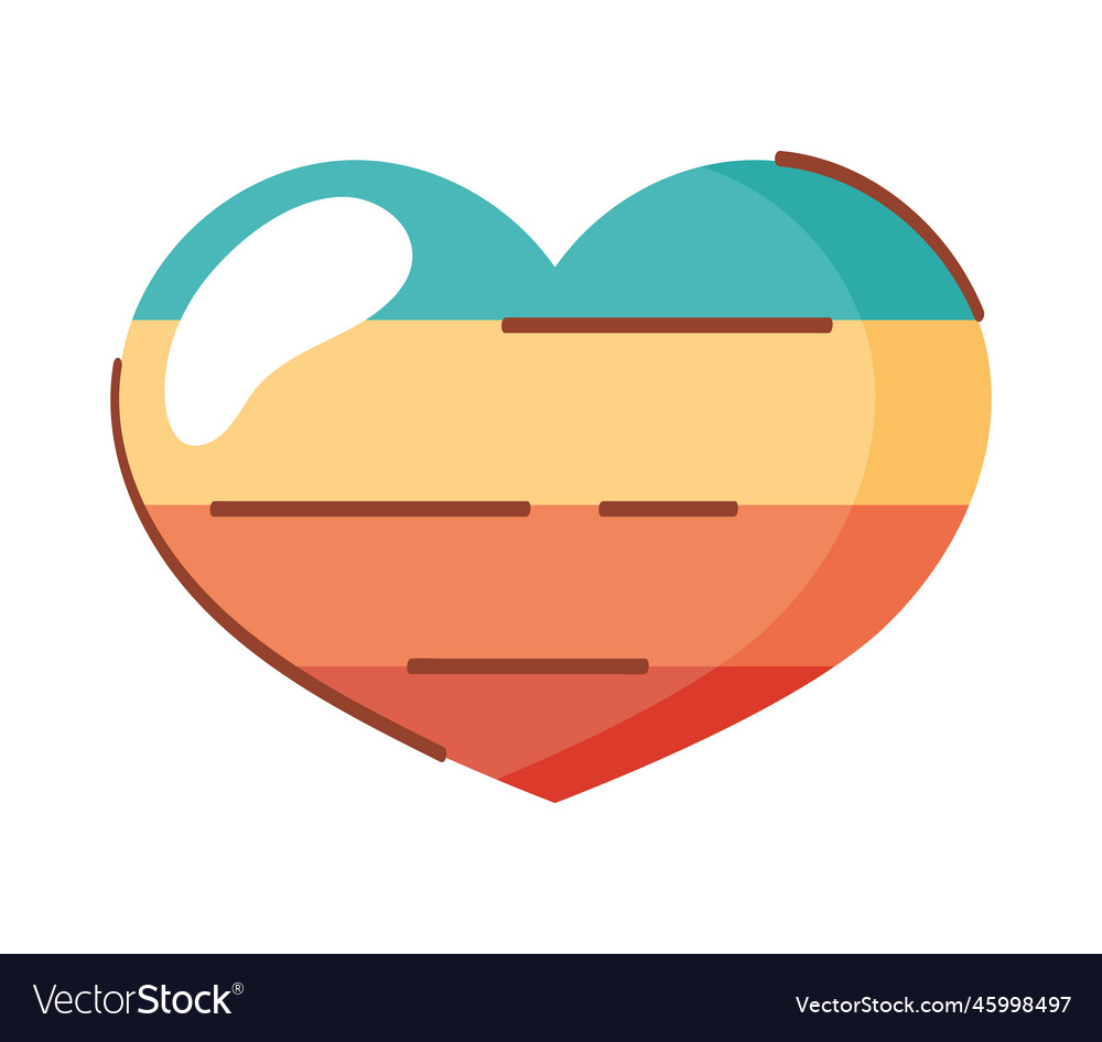 Heart love retro style Royalty Free Vector Image