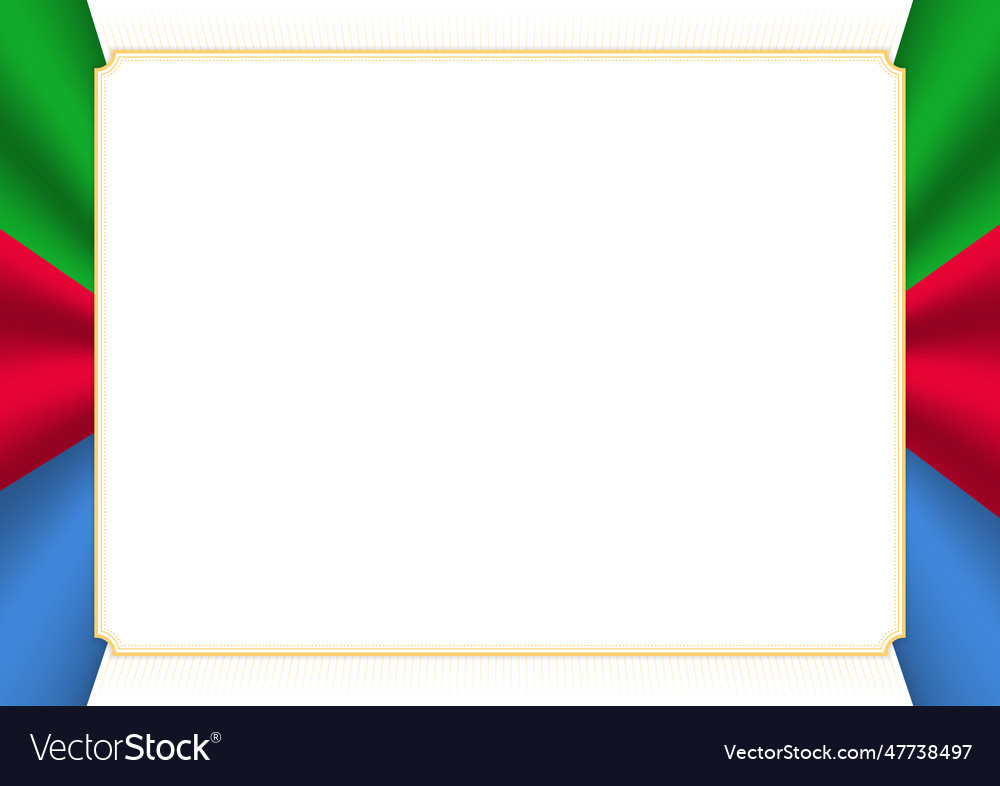 Horizontal frame and border with eritrea flag Vector Image Horizontal frame and border with eritrea flag