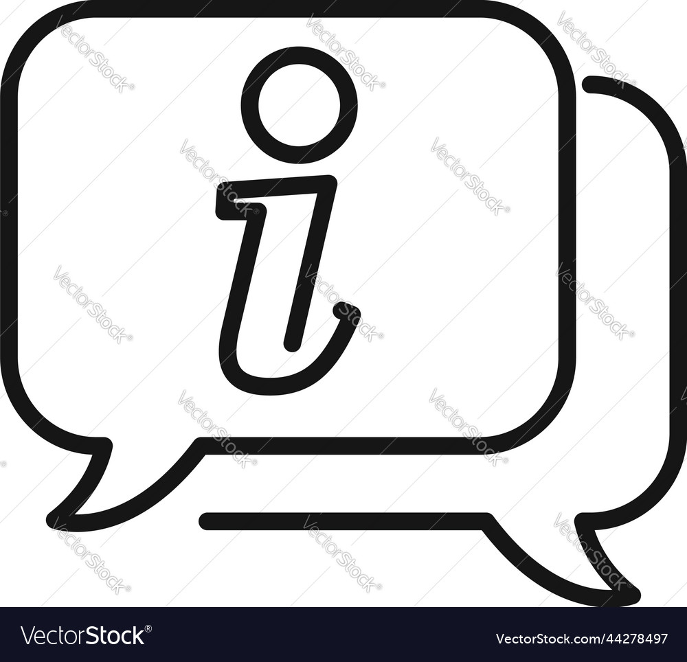 Info chat icon outline service message Royalty Free Vector