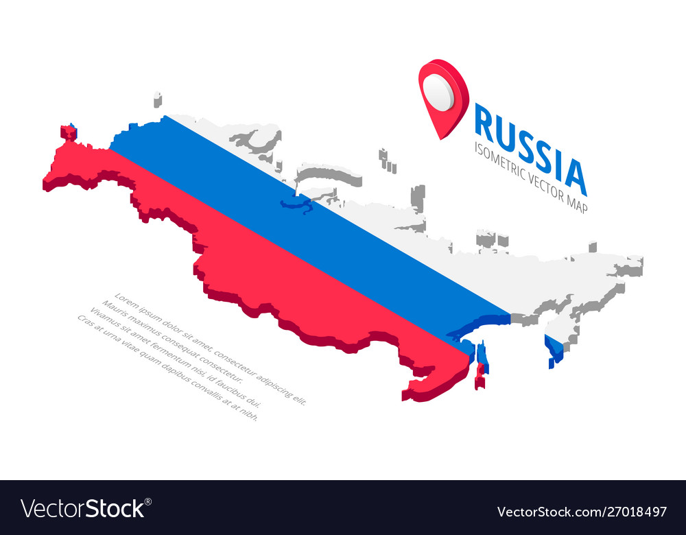 Isometric russia map icon vector image Isometric russia map icon