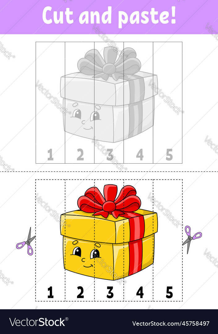 Lernnummern 1-5 Schnitt und Klebewagen vector image Lernnummern 1-5 Schnitt und Klebewagen