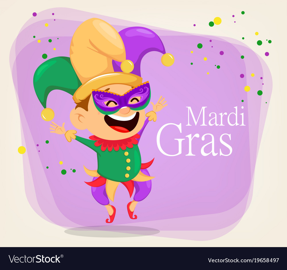 Mardi gras jester in a mask