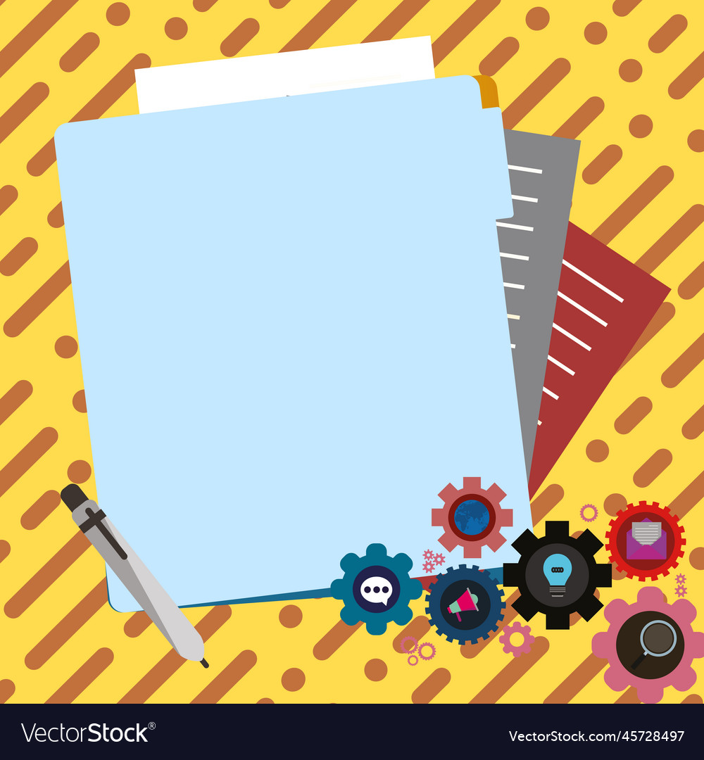 Paper sheets with text laying on bright colored Vector Image Paper sheets with text laying on bright colored
