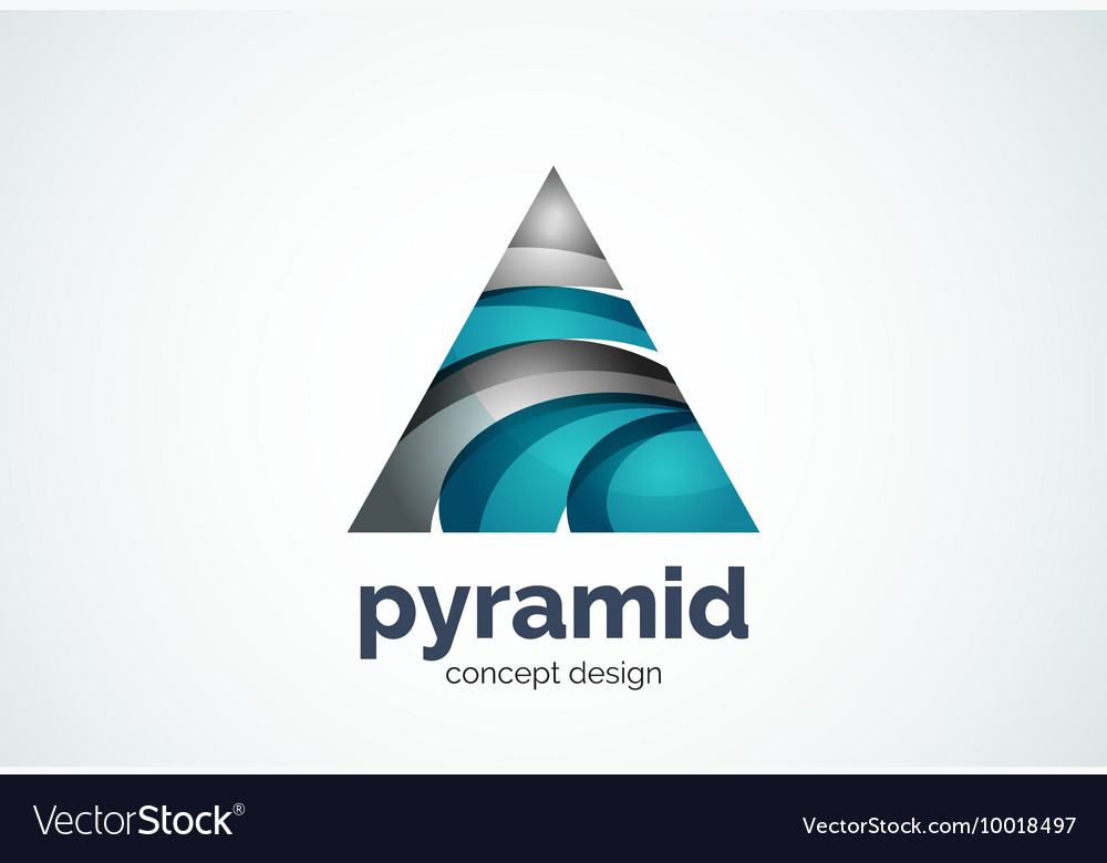 pyramid logo template triangle cycle concept vector image
