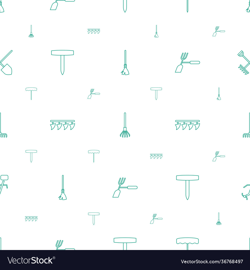 Rake icons pattern seamless white background