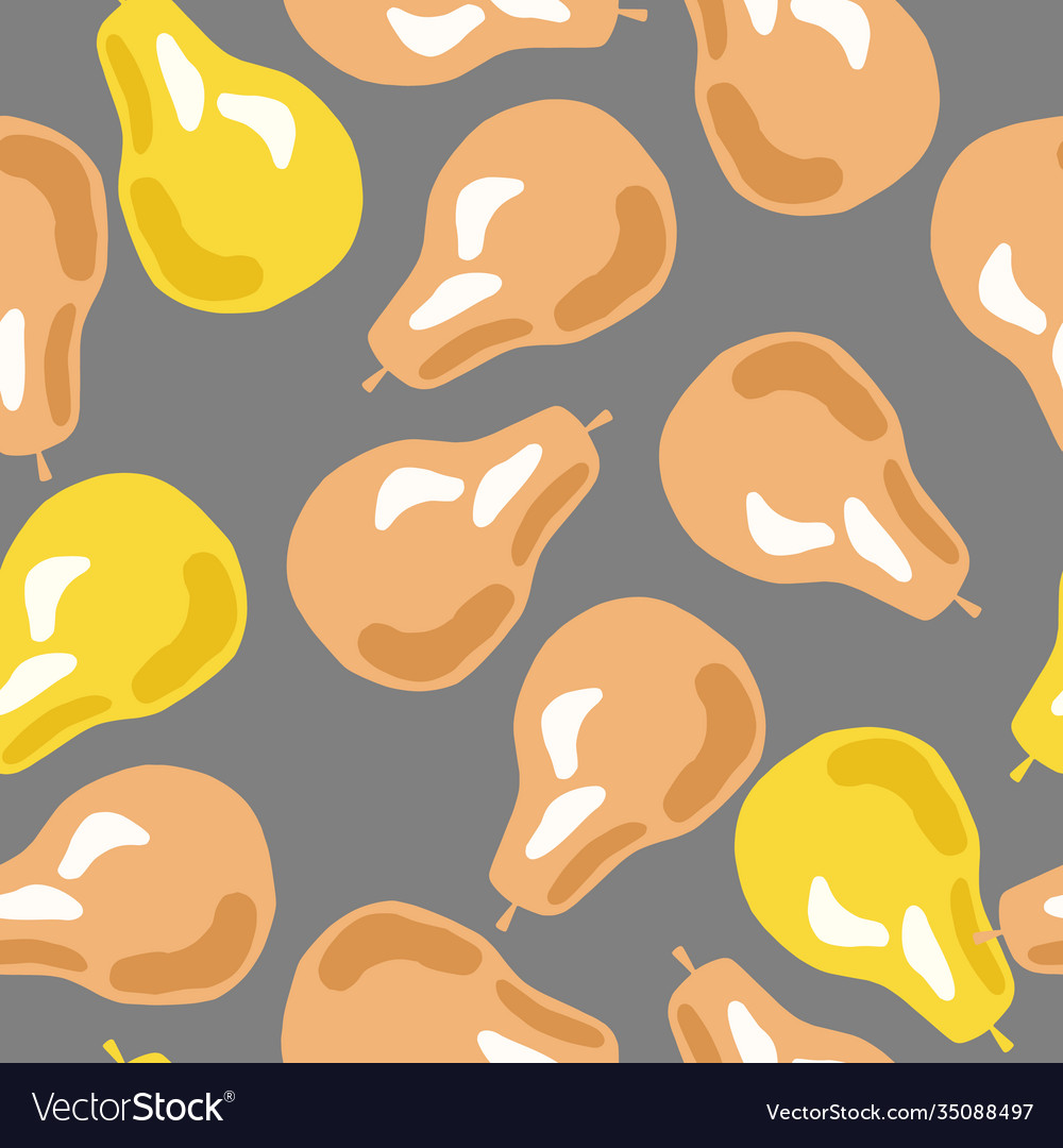 Random creative seamless pattern with nature pear vector image Random creative seamless pattern with nature pear