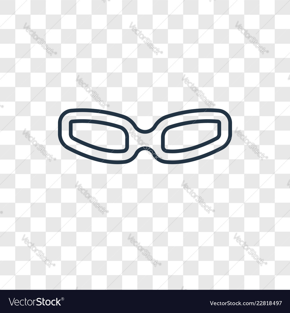 Rectangular eyeglasses concept linear icon