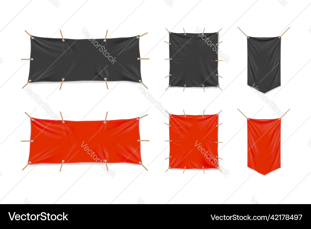 Red and black banners pennants Royalty Free Vector Image