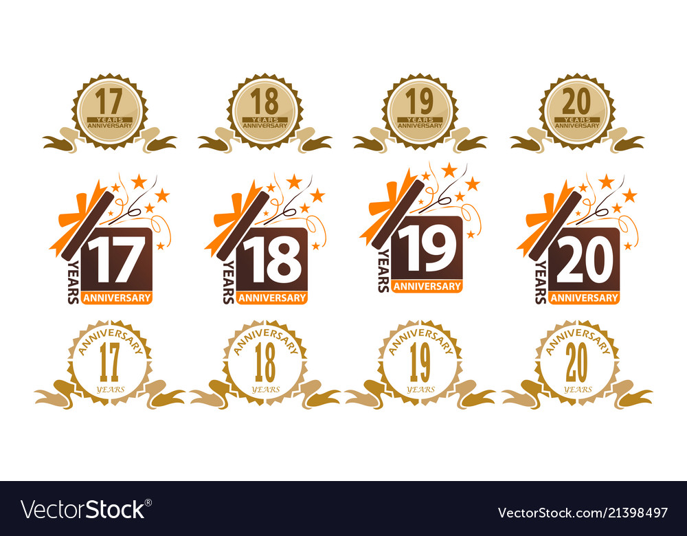 Ribbon anniversary template set