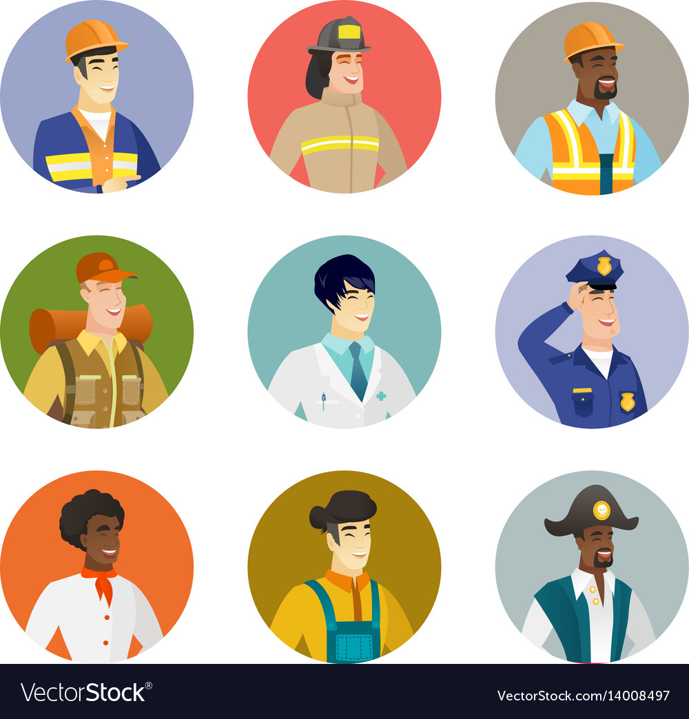 Set of characters different professions