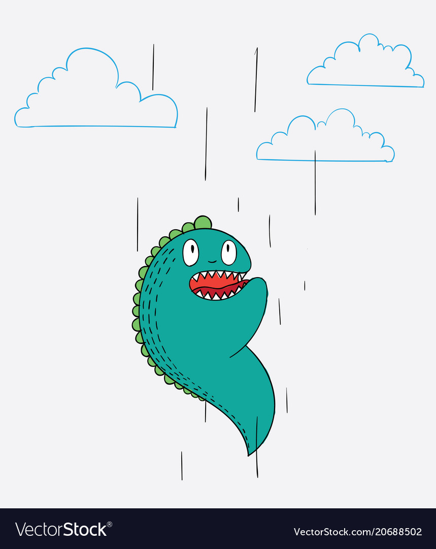 Cartoon animals the cute monster character