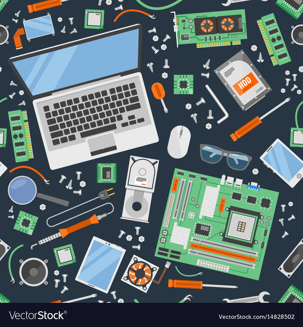 Computer service pattern Royalty Free Vector Image