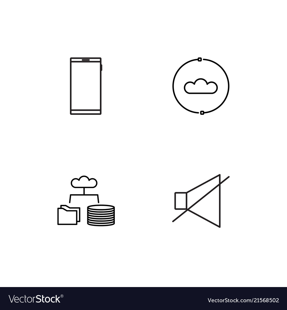 Cyber security linear icons set simple outline