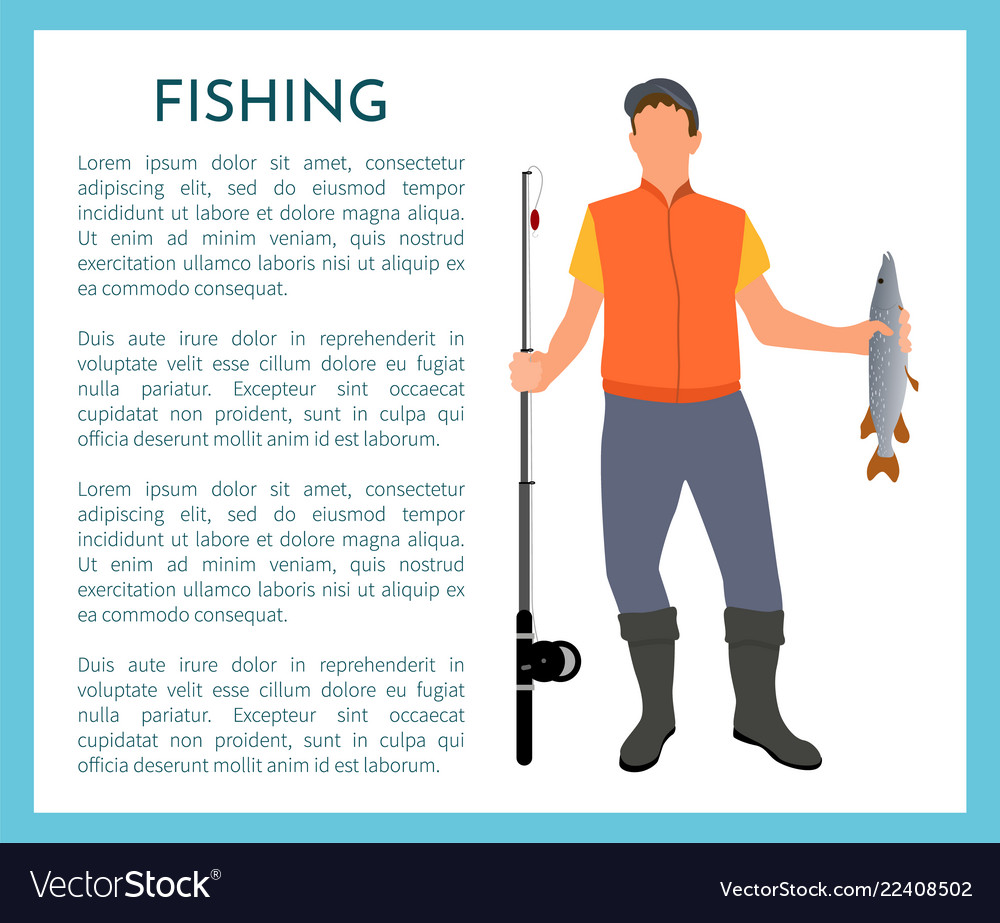 Fisherman Farbmodell Form Plakat mit Textmuster