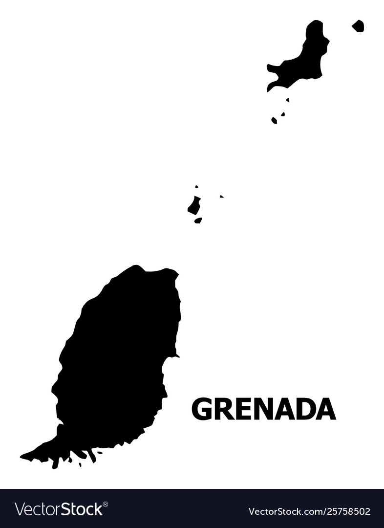 Flat map grenada islands with name
