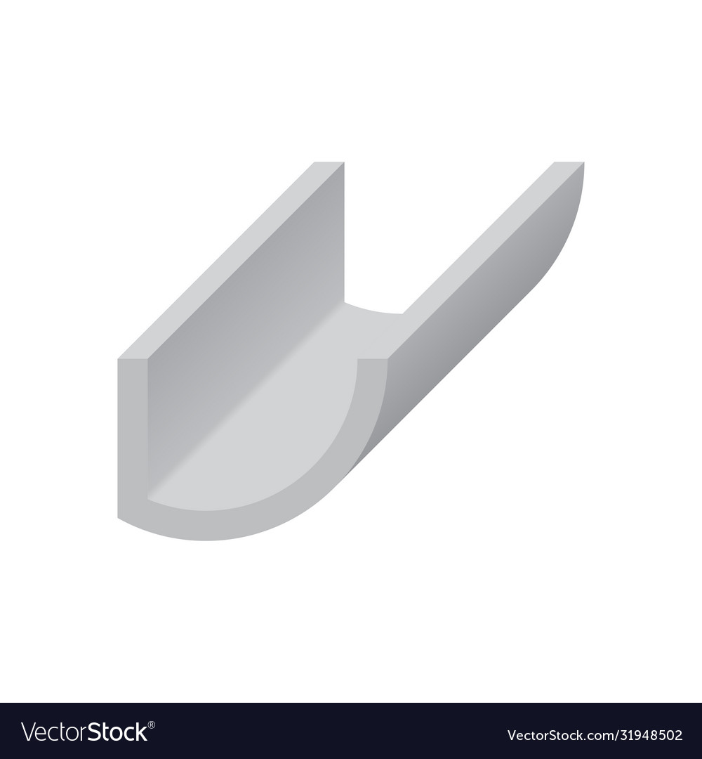 Gutter shape icon vector image Gutter shape icon