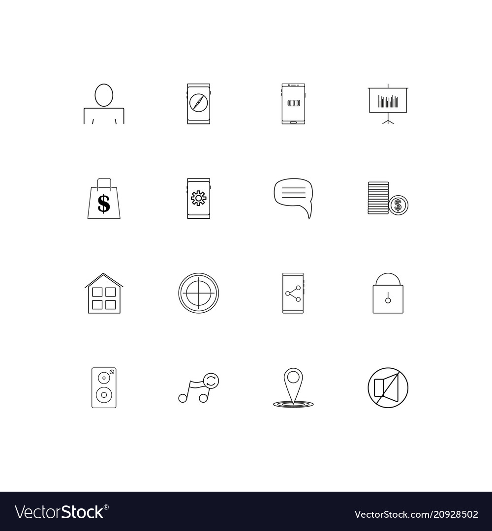 Internet of things linear thin icons set outlined