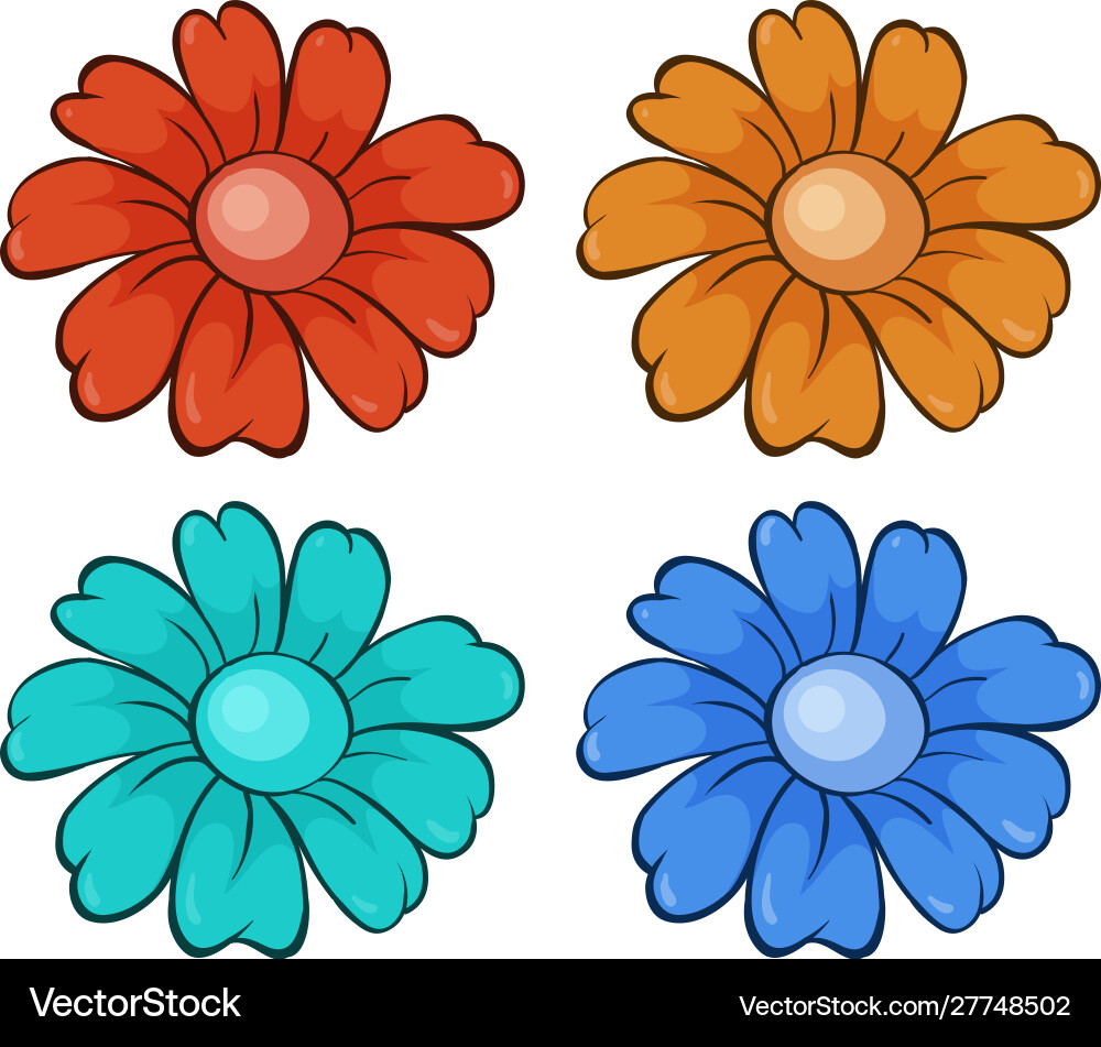 Isolated set flowers Royalty Free Vector Image
