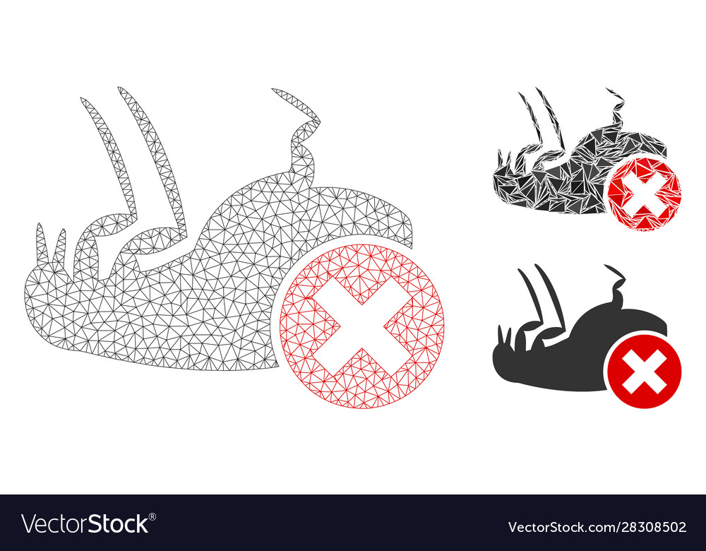 Kill flea mesh wire frame model vector image Kill flea mesh wire frame model