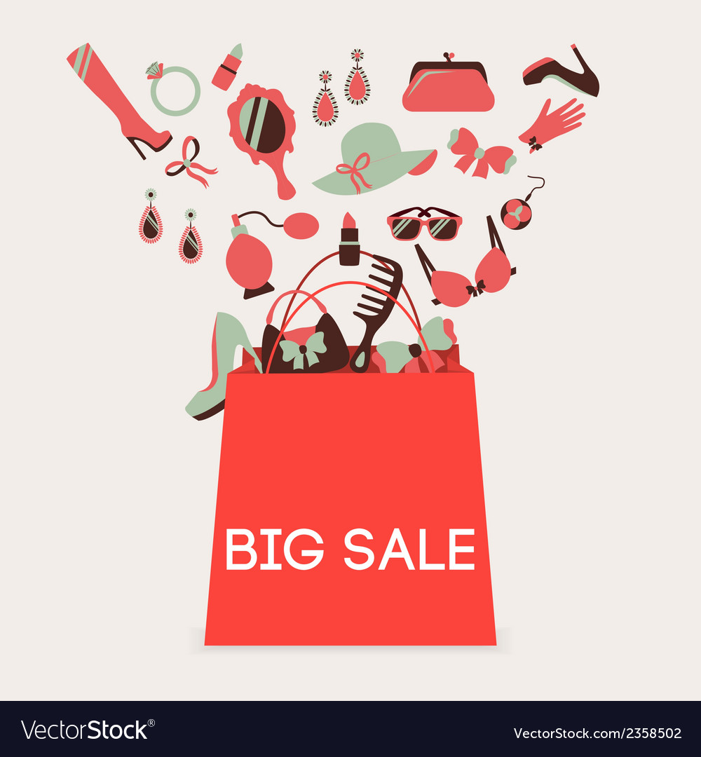 Shopping bag big sale Royalty Free Vector Image