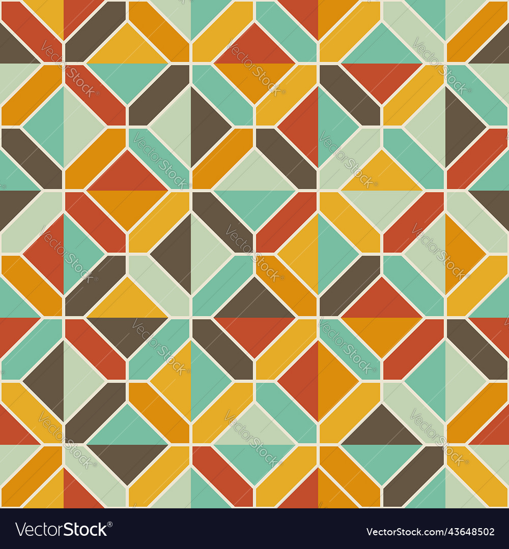 Square pattern retro color seamless background vector image Square pattern retro color seamless background