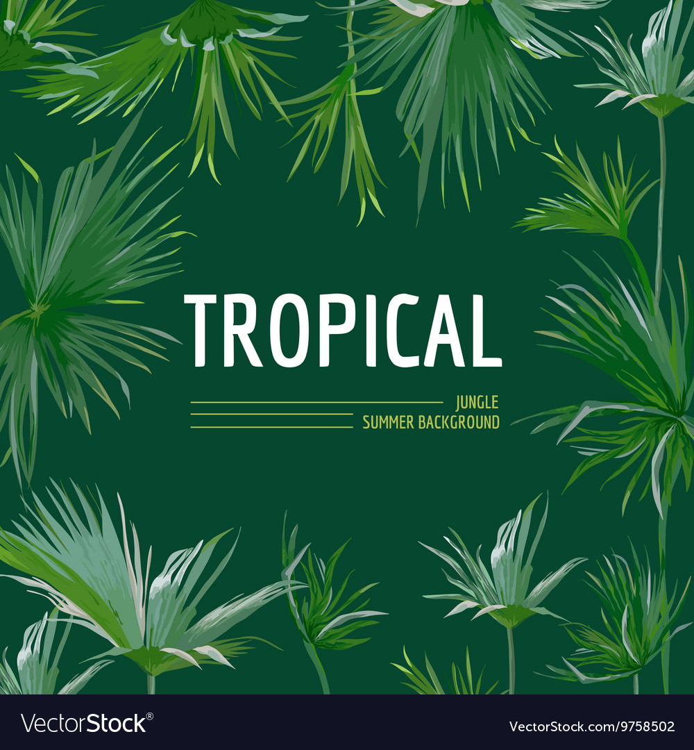 Tropical palm leaves background graphic t-shirt Vector Image