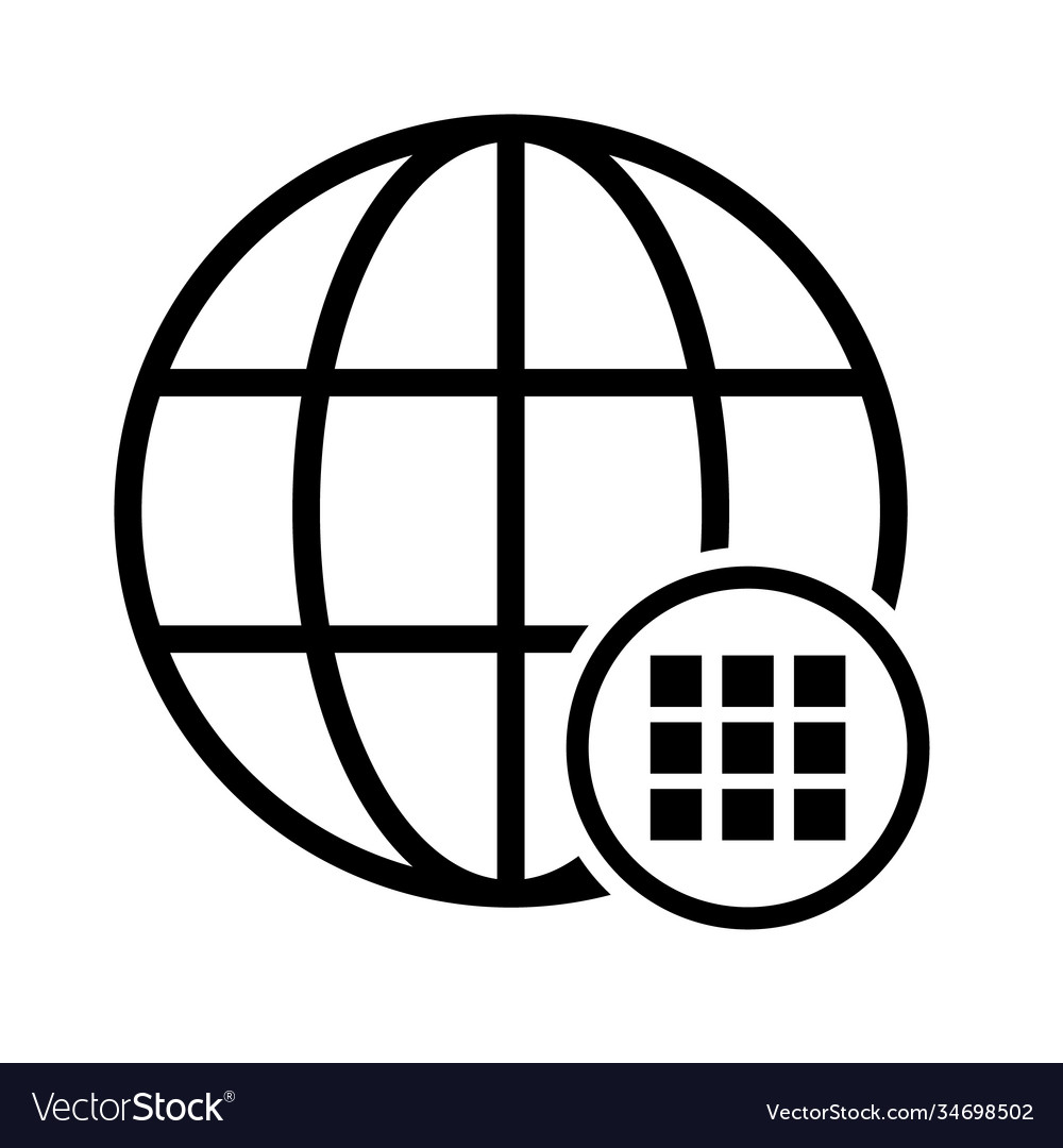 Www world wide web site symbol internet map icon vector image Www world wide web site symbol internet map icon