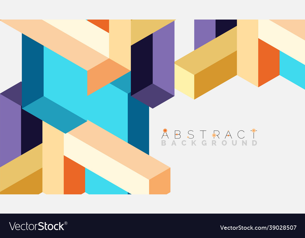 Abstract background 3d cubes cubic elements vector image Abstract background 3d cubes cubic elements