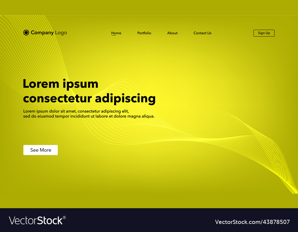 Abstract background website landing page template vector image Abstract background website landing page template