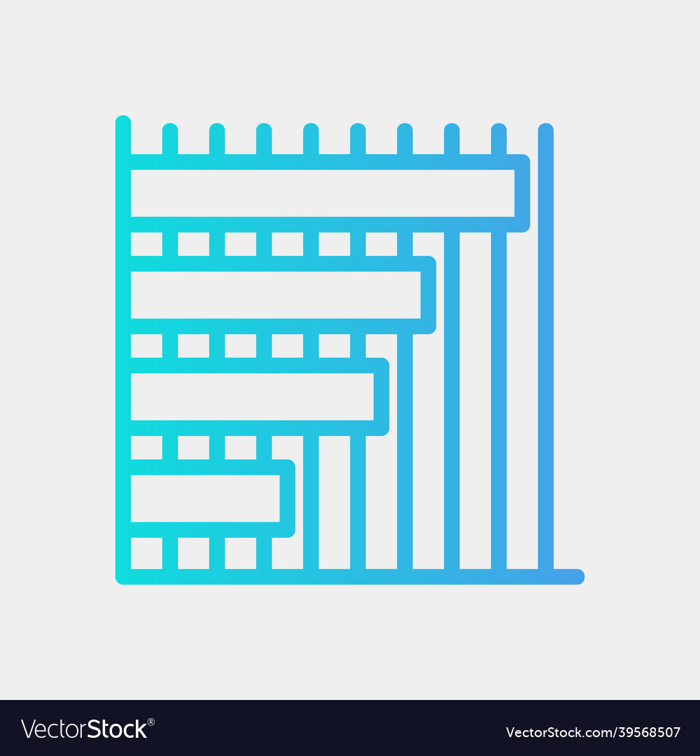 Bar chart icon in gradient style for any projects vector image Bar chart icon in gradient style for any projects
