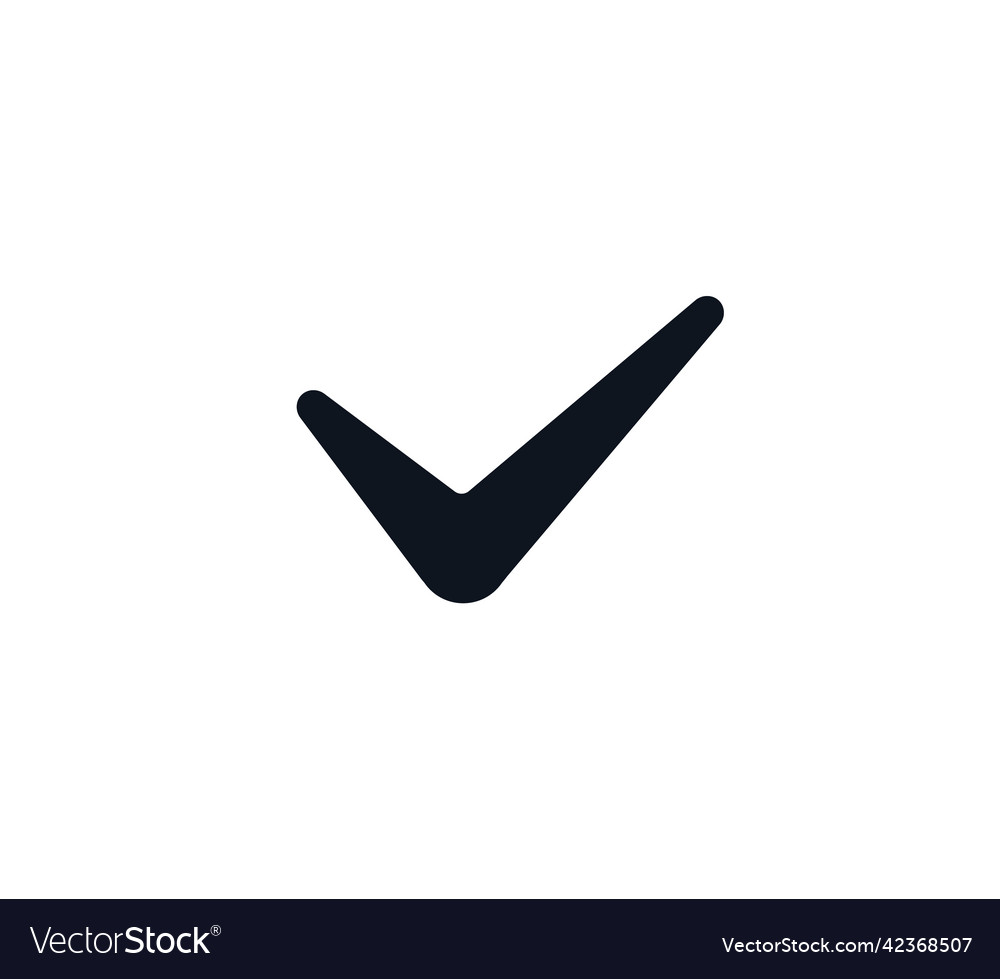 Checkmark black icon consent and approval symbol Vector Image