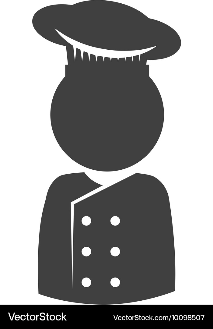 Chefs hat chef pictogram silhouette icon Vector Image