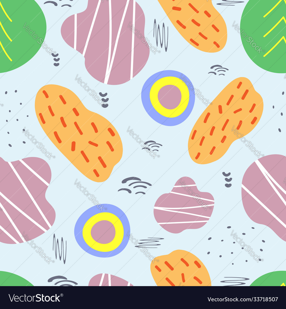 Colorful seamless pattern with abstract shapes vector image Colorful seamless pattern with abstract shapes