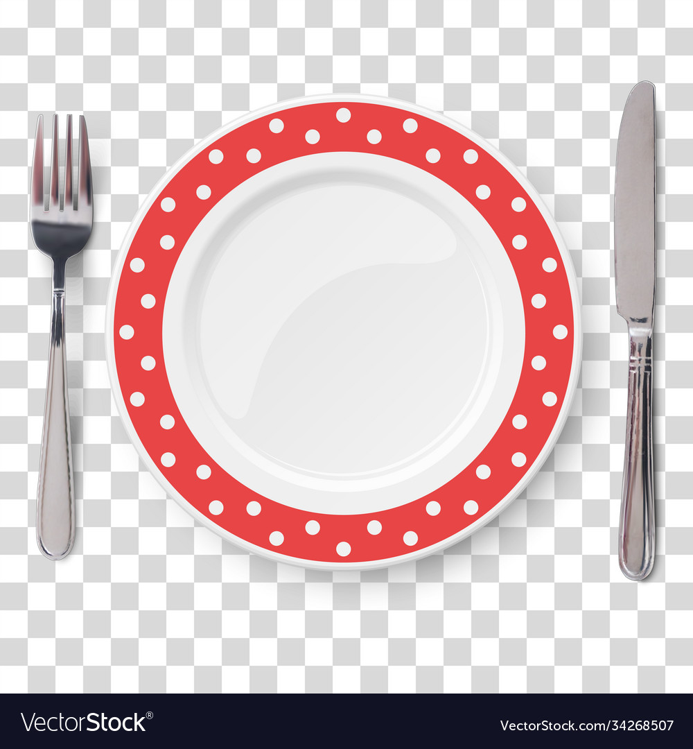 Empty red with polka dot color pattern and knife vector image Empty red with polka dot color pattern and knife