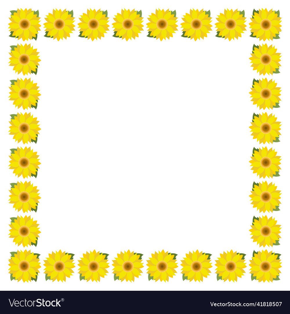 Frame abstract yellow sunflower Royalty Free Vector Image