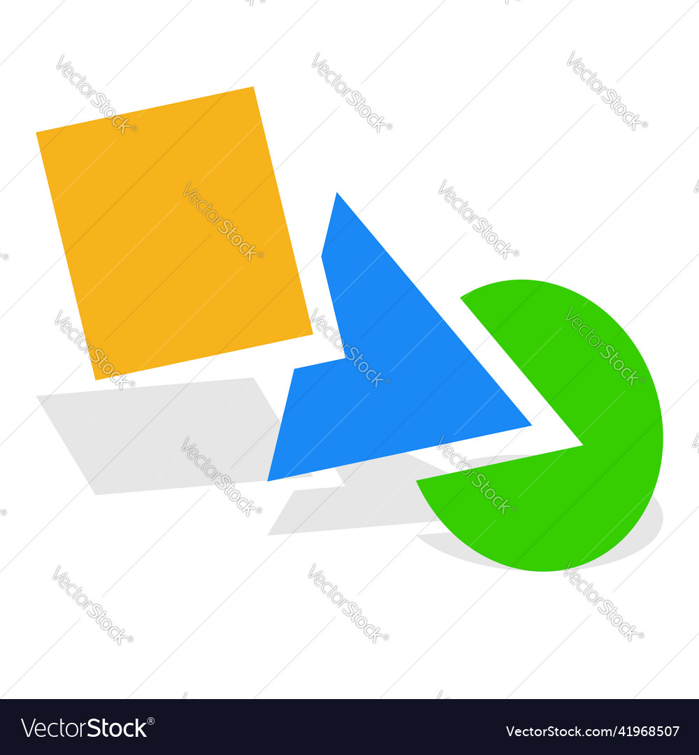 Geometric icon logo shape with overlapping circle vector image Geometric icon logo shape with overlapping circle