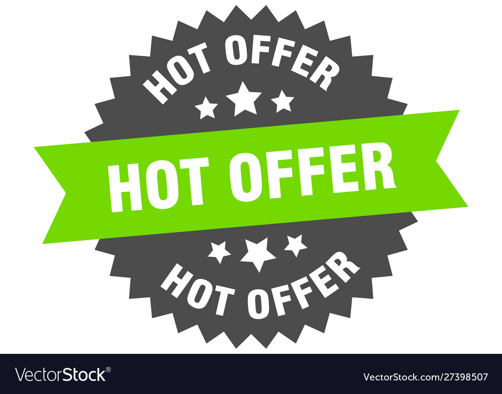 Hot offer sign green-black circular