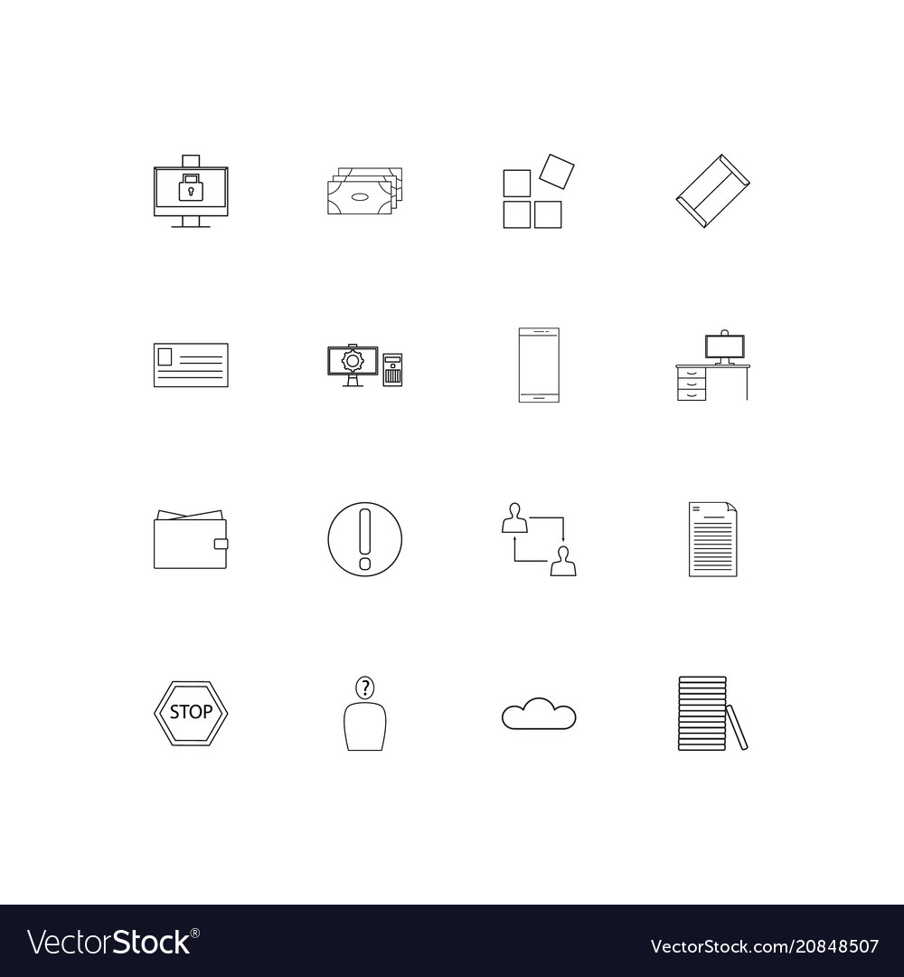 Internet of things linear thin icons set outlined