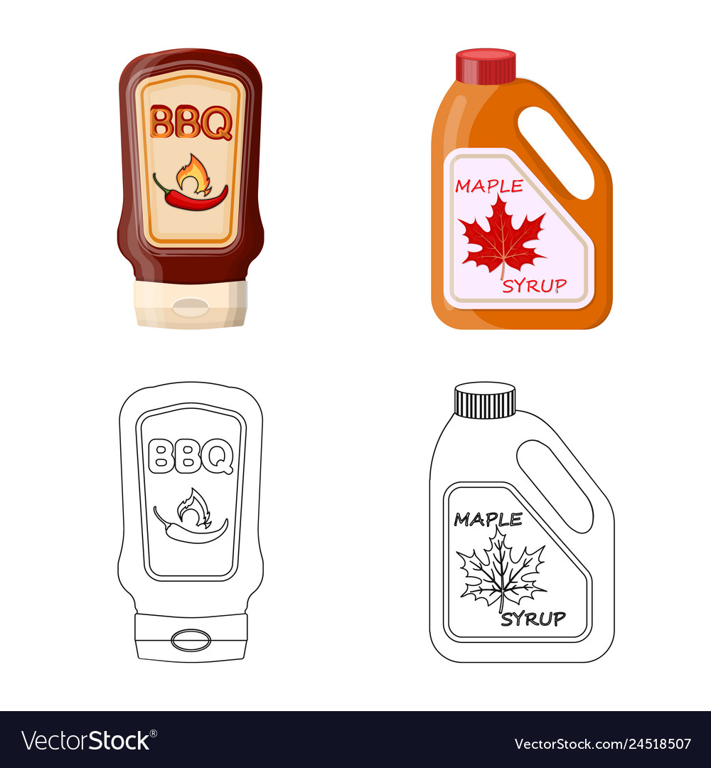 Isolated object of can and food symbol set