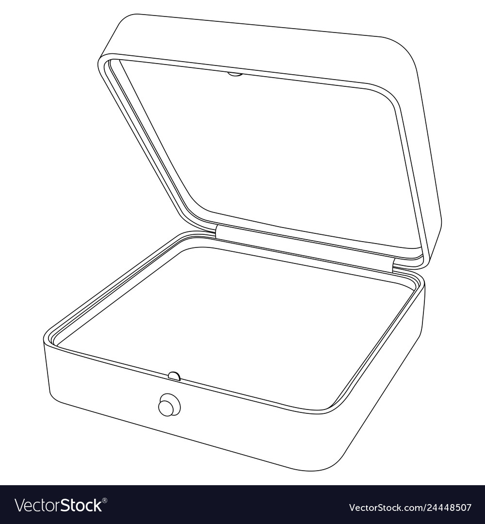 Jewelry box empty open gift outline icon