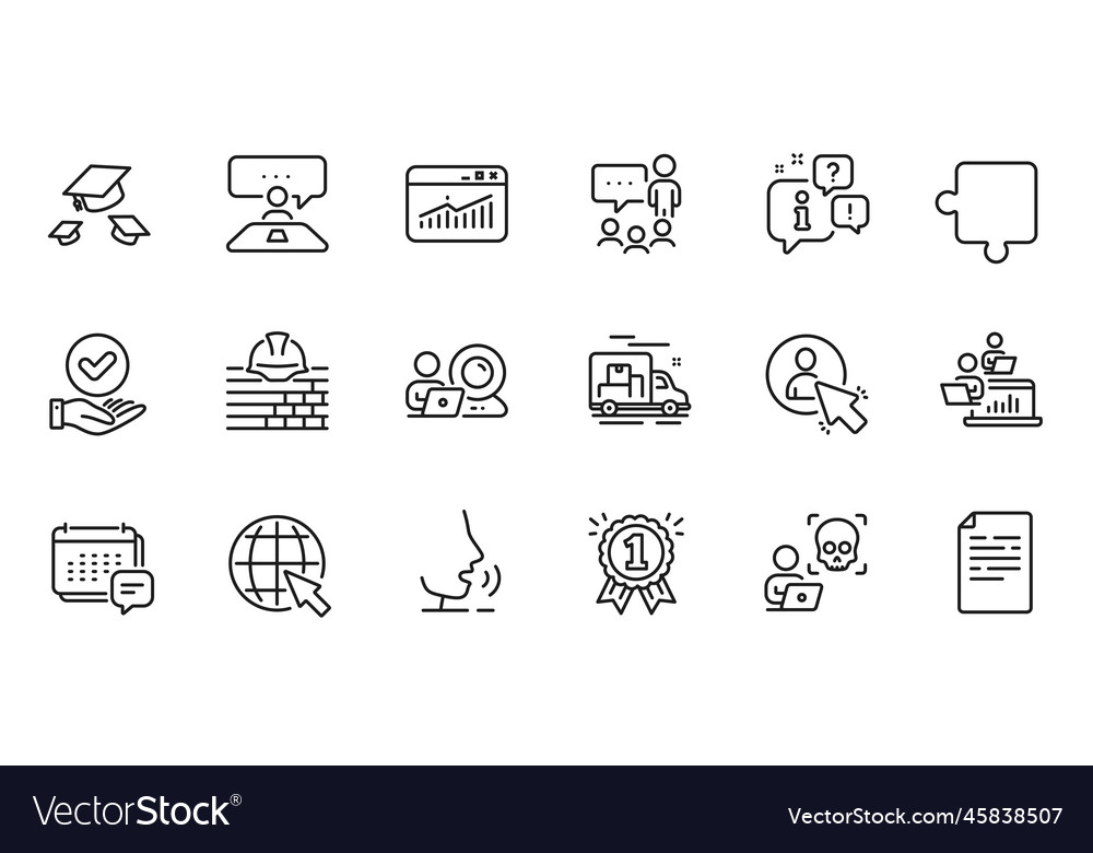 Outline set of interview job people chatting