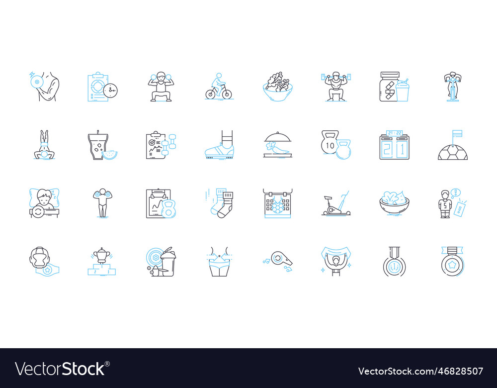 Rugby linear icons set tackle scrum ruck maul Vector Image